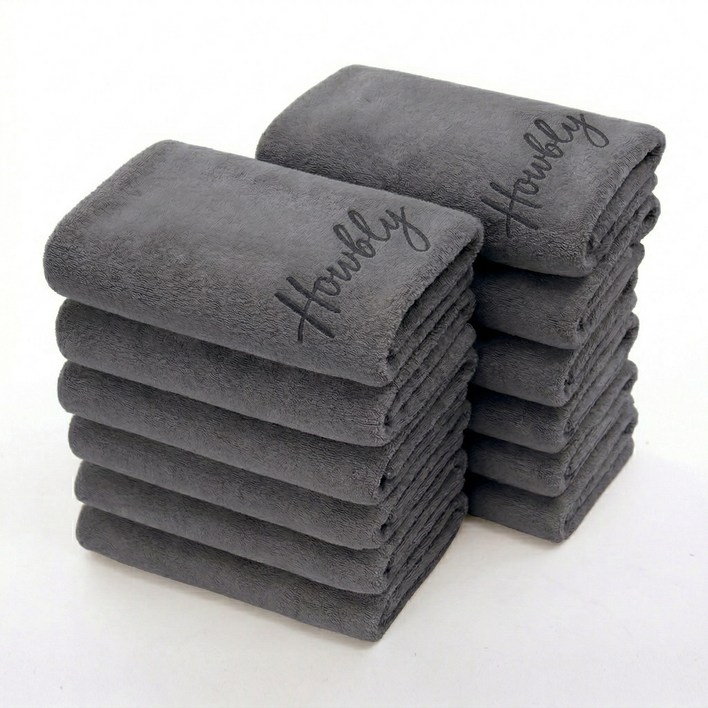 하우블리 프리미엄 먼지없는 고급 호텔 수건, 12개, 다크그레이