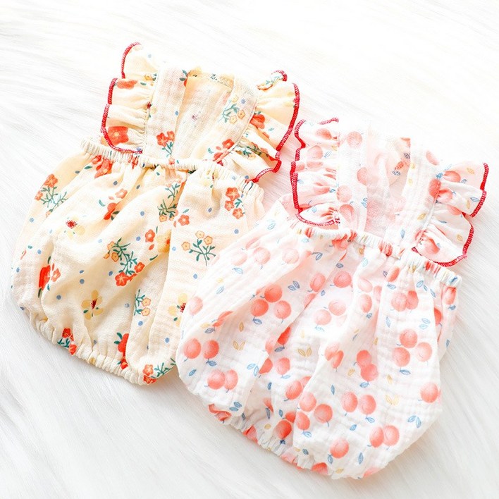 반려동물 강아지 끈원피스 봄여름 프릴 벌룬 나시