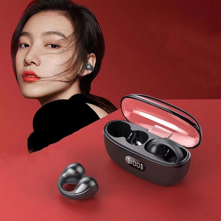 kingkong 2023신제품골전도 블루투스이어폰 귀걸이형 노이즈캔슬링 무선 이어폰 Ai8, 블랙, 단일상품