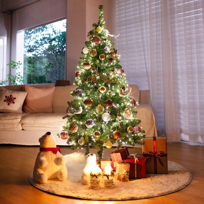 디에스트리 크리스마스트리 160cm 나무+전구+장식 풀세트