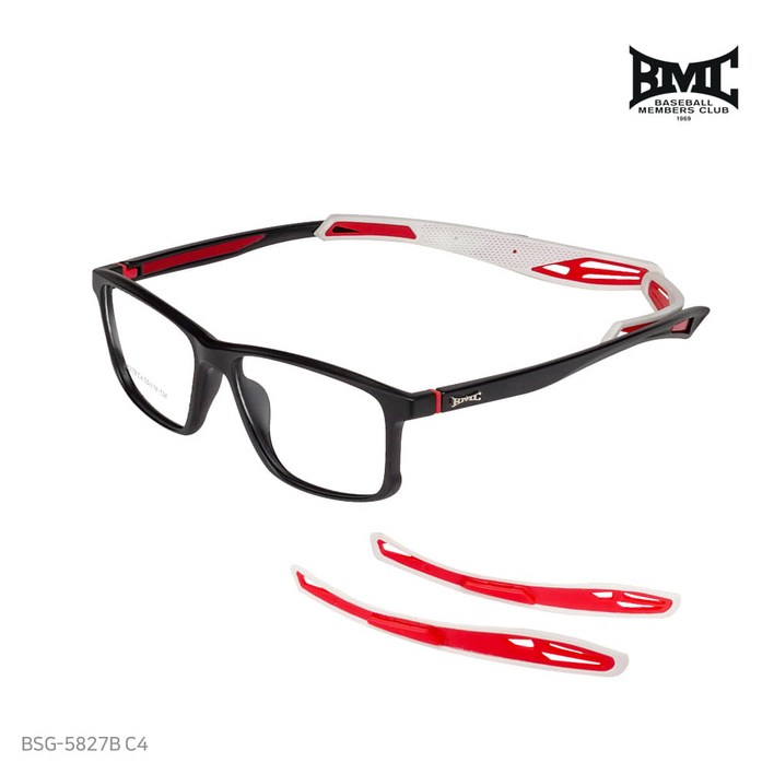 [BMC 야구] 비엠씨 스포츠 안경 5827 시리즈 (각종 스포츠 필수템) - 블랙레드, 1개, 블랙레드
