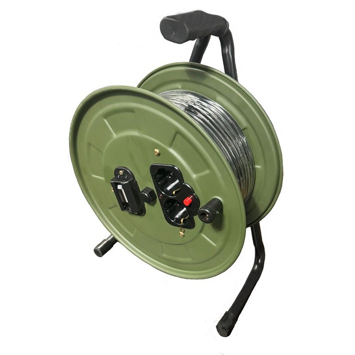 STAGER 케이블 릴 2구 20M 연장선 고용량 차단기 이동식 캠핑연장선 리드선 작업선, 20m, 1개