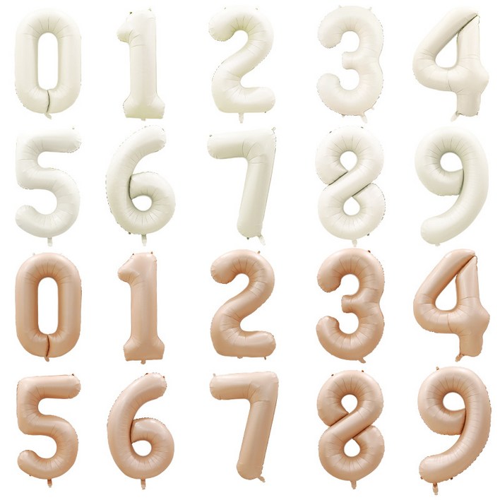 해피쏘굿 숫자 풍선 40인치 크림  베이지, 1개, 크림 숫자1, 1개