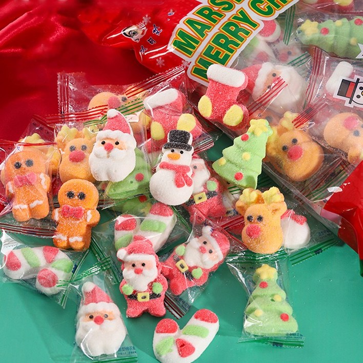 OKYAIOS 크리스마스 믹스 젤리 캔디 마시멜로우 크리스마스사탕, 2개, 350g