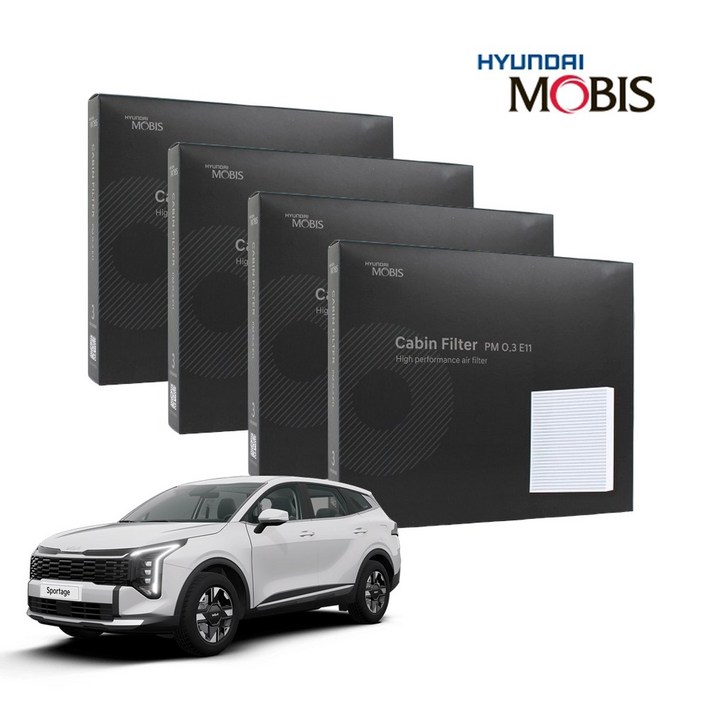 현대모비스 정품 프리미엄 에어컨필터 2년분 4개입 스포티지NQ5 전용 2021년현재까지