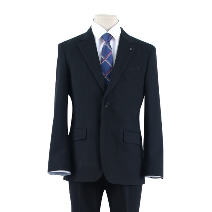 울 혼방 블랙 단색 정장세트 TSU415055