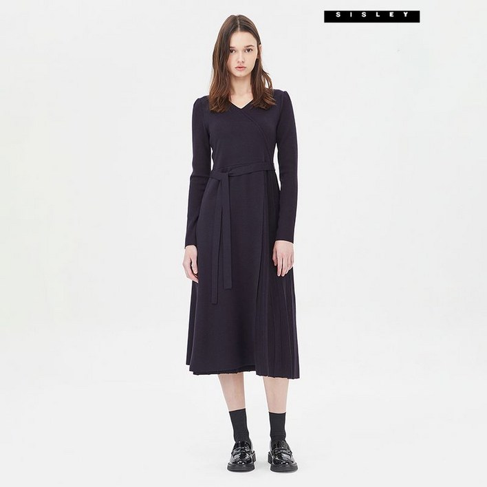 시슬리 랩 플리츠 니트 원피스 SAKO04411