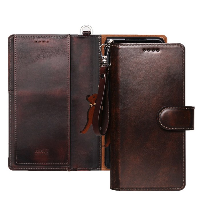 마뜨 Z폴드 아도방 힌지보호 카드수납 지갑 다이어리 가죽케이스 투톤브라운 P85291