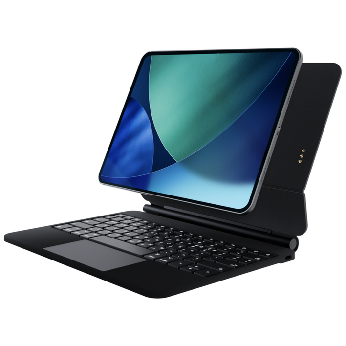 아이시isee 아이패드 매직키보드 호환 트랙패드 한글 백라이트 페어링없는 스마트 키보드 케이스, 1개, 블랙