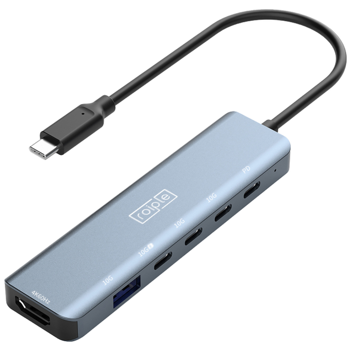 [Roiple] ACASIS 6IN1 C타입 확장 멀티 허브 10Gbps HDMI 4K PD충전 100W 초고속 USB C to C 맥북 트리플디스플레이