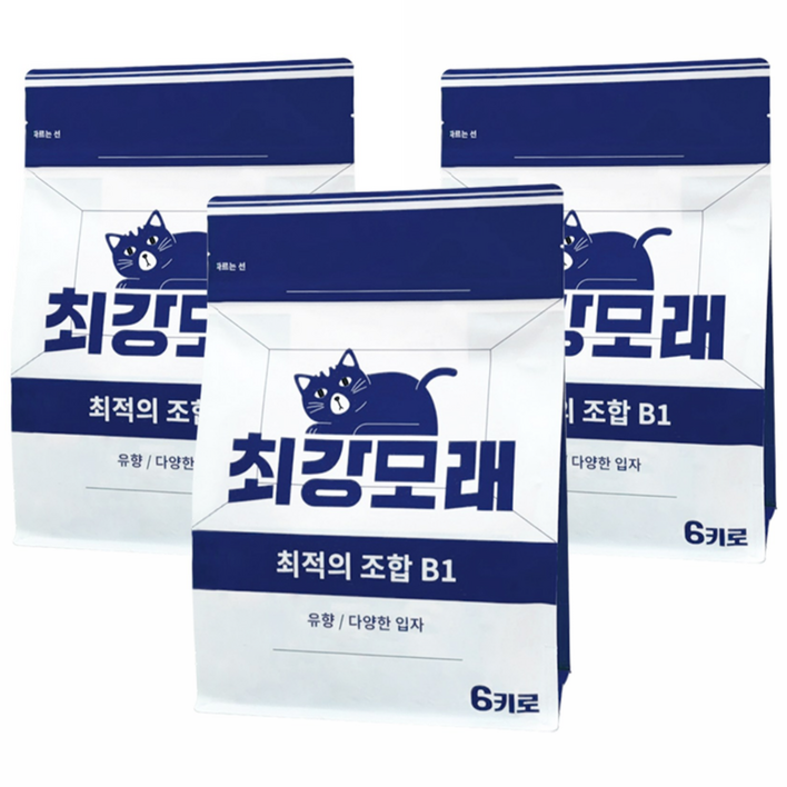 [2+1] 최강모래 최적의 조합 B1 6kgx3, 프레쉬솝 유향 고양이모래 와이오밍 벤토나이트모래, 6L, 3개