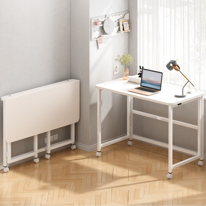KATOOL 간편한 슬림 바퀴형 이동식 접이식 폴딩 책상 업그레이드 컴퓨터 공부 책상