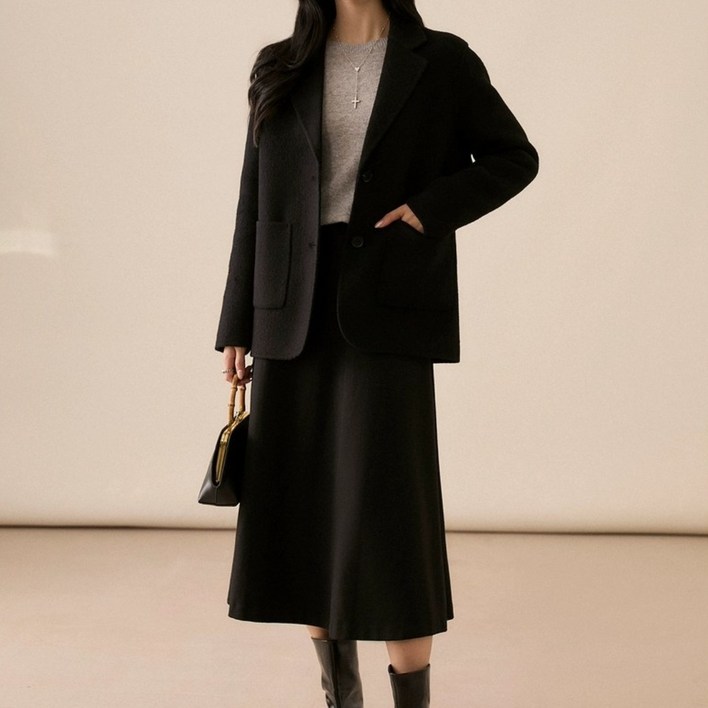 휠렉스 여성 봄 테일러드 싱글 자켓 하프기장 데일리 오피스룩 YD33