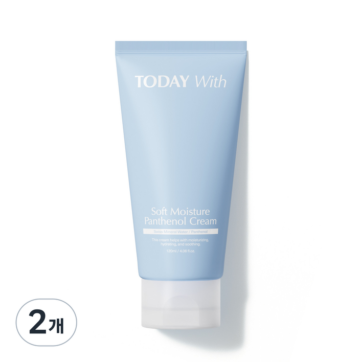 투데이위드 소프트 모이스쳐 판테놀 10 속보습 수분크림, 2개, 120ml
