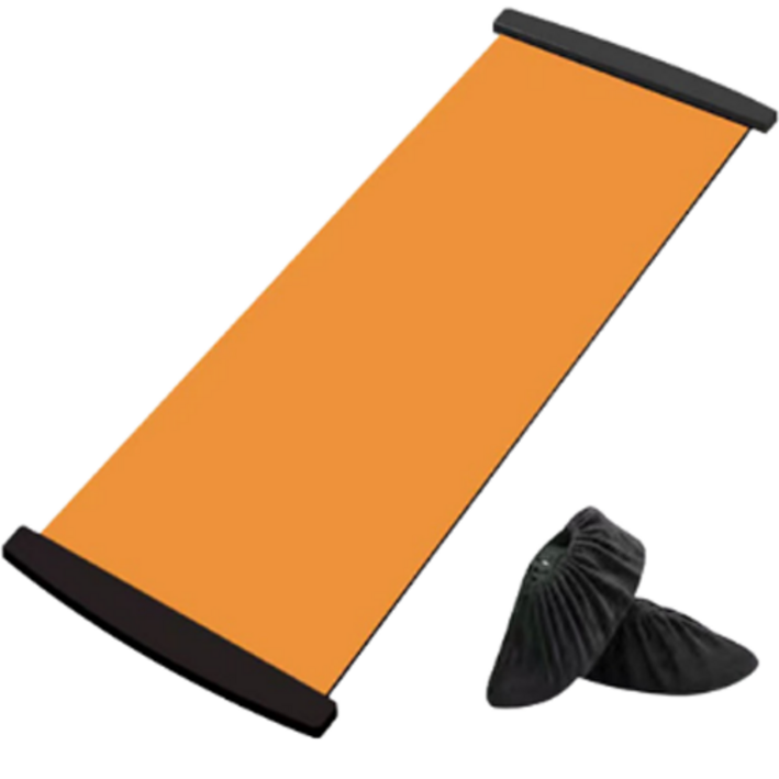 헬스센스 슬라이드 보드 스케이트 매트 + 신발 파우치 세트, 오렌지 20230502