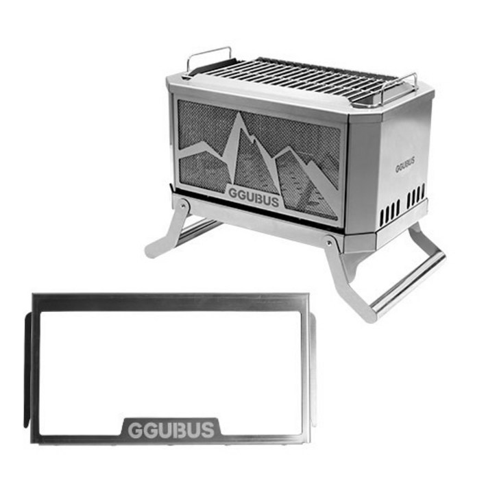 꾸버스 풀스텐 듀얼 캠핑 화로대 유리패널 꾸버스 풀스텐 듀얼 캠핑 화로대 유리패널