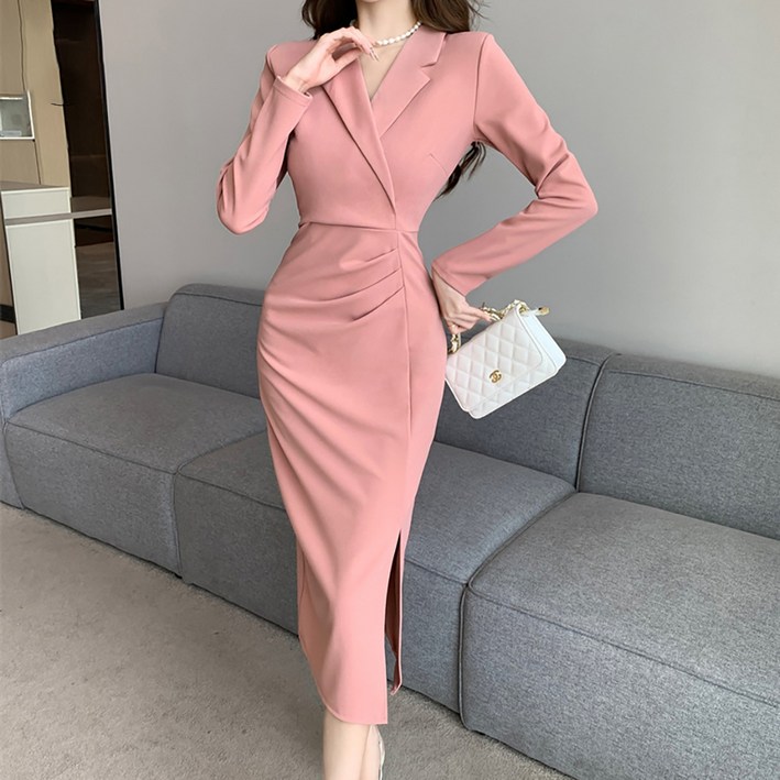 비비에모 프렌치 카라 슬림핏 트임 원피스 06327 비비에모 프렌치 카라 슬림핏 트임 원피스 06327