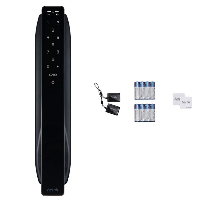 베스틴 얼굴인식 번호키 카드키 디지털 손잡이 있음 도어락 IDL-312R