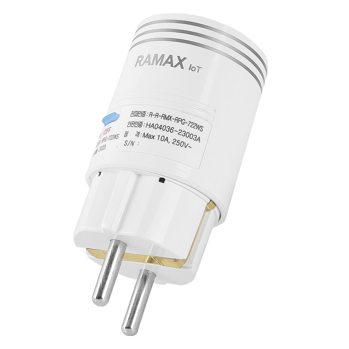 라맥스 스마트 플러그 1구 RPG-722WS, 8.8cm, 화이트, 1개