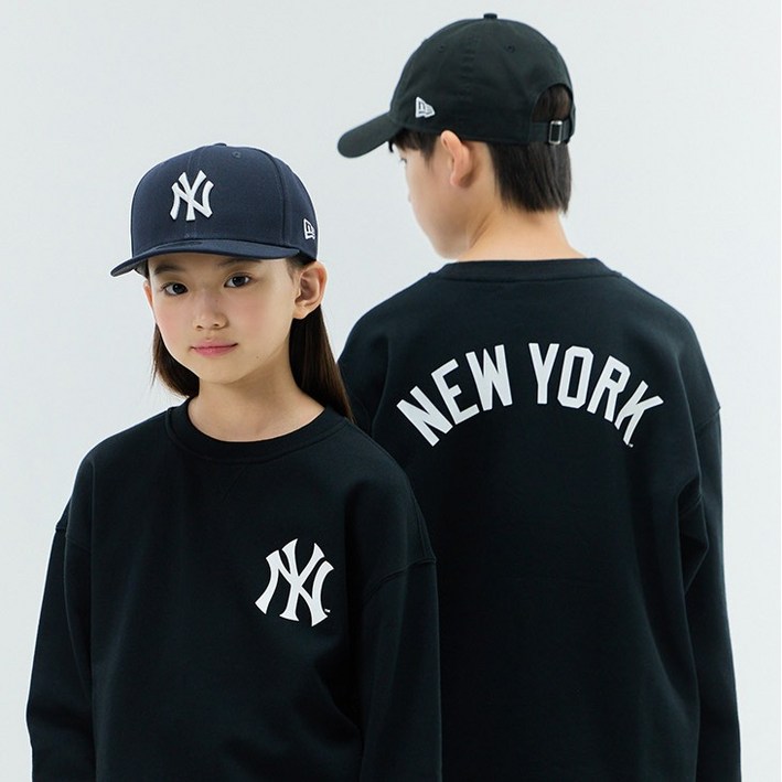 뉴에라 아동용 MLB 베이직 로고 맨투맨 뉴욕 양키스