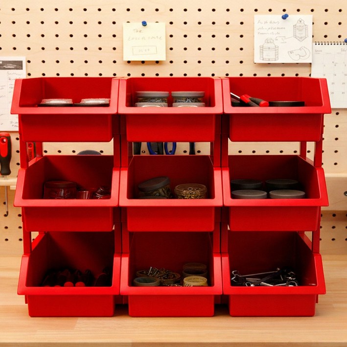 보노하우스 워크박스 부품 공구 수납함 레드