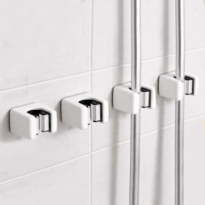 하우블리 클린앤 욕실 무타공 청소도구 밀대 거치대 걸이 홀더