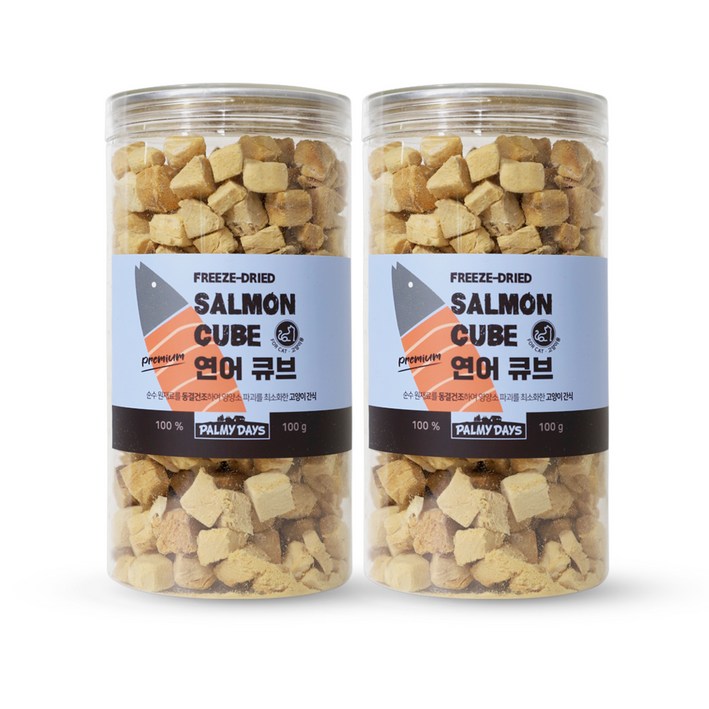 고양이 전연령 파미데이즈 프리미엄 동결건조 간식 큐브, 연어, 100g, 2개 고양이 전연령 파미데이즈 프리미엄 동결건조 간식 큐브, 연어, 100g, 2개