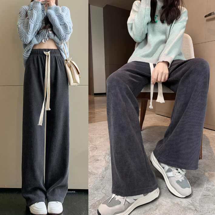 지애랑 여성 코듀로이 밴딩 와이드 팬츠 빅사이즈