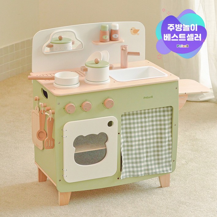 폴라비 원목 주방놀이 키친세트 여아선물 2살 3살 장난감, 1개