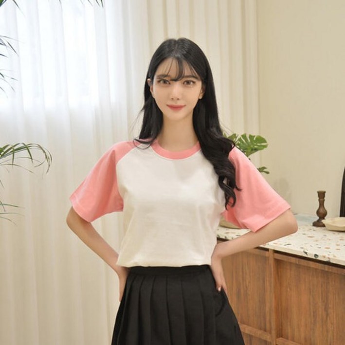교복몰 20수 래글런 티셔츠 7컬러 여자 반티 생활