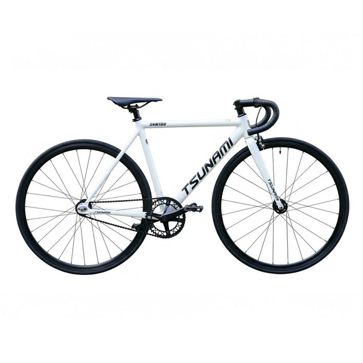 쓰나미 픽시 SNM100 앞뒤브레이크 기본포함 중학생 입문용 완차 7.5kg 국내조립출고, 1개, 52cm, 화이트블랙