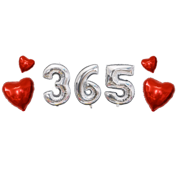 베르트폴 365일 1주년 기념일 파티 풍선 세트