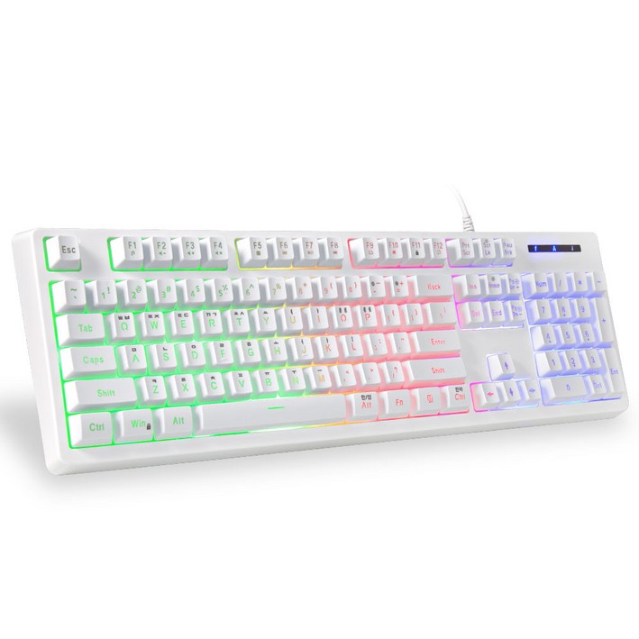 저소음 풀배열 멤브레인 104키 키보드, 젤라토축, CQ104, 화이트