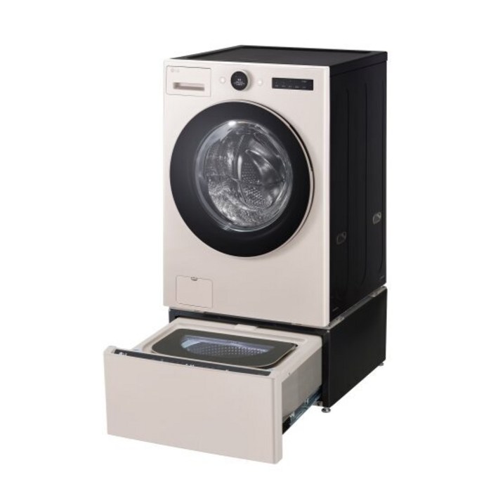 [1등급 가전 환급 10%] (25년출시)_LG 오브제 워시콤보 스팀+미니워시 세탁건조기 FH25ESX 베이지 / FH25GSX
