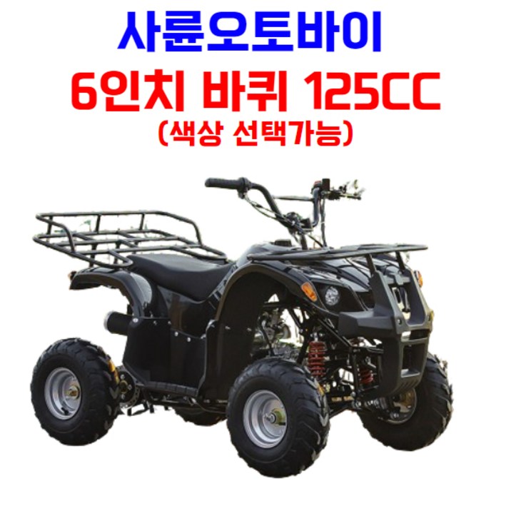 엑티쿼 사륜 오토바이 사발이 4륜 바이크 네발 산악 ATV 운반차 오프로드, 화이트, 01 6인치 125CC