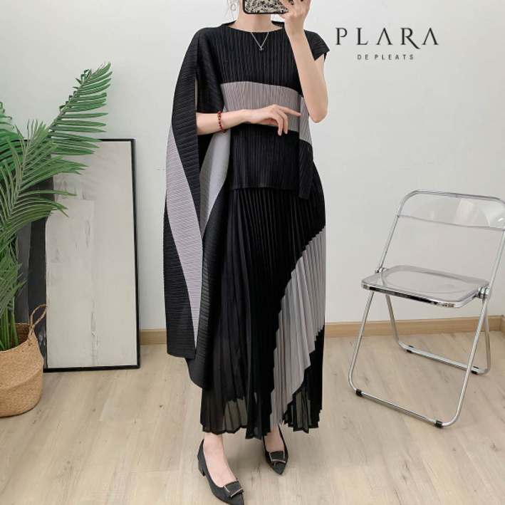 플라라 88까지플리츠드롭사이드블라우스스커트SET_PF4FSE011CF