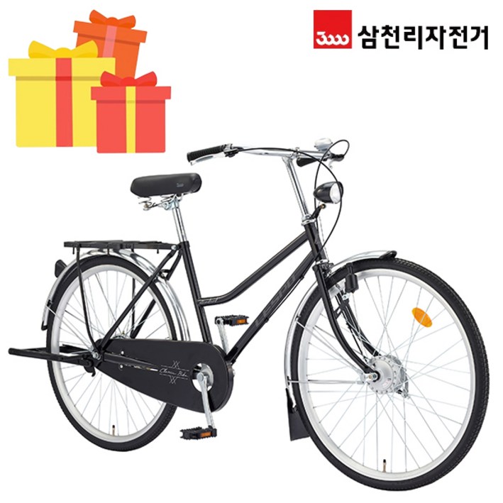삼천리 완조립 2024 표준S 26인치 다목적 시티형 클래식 자전거, 24년형블랙, 1개