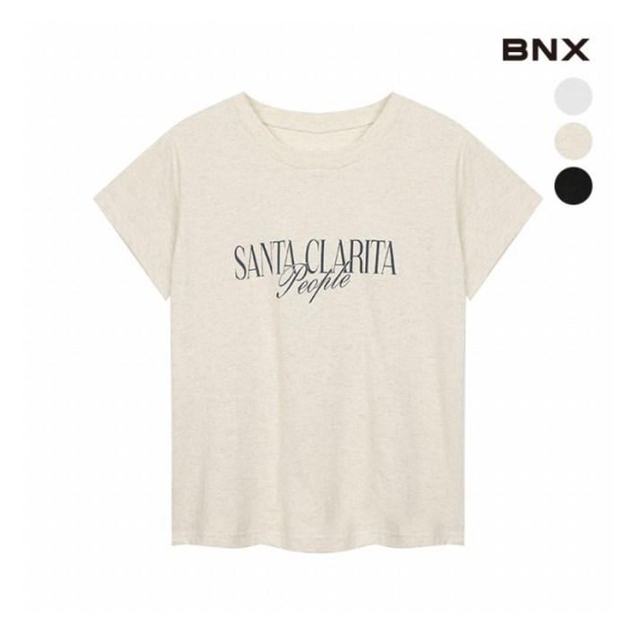 비엔엑스 BNX  여성 클라리타 라운드 코튼 티셔츠