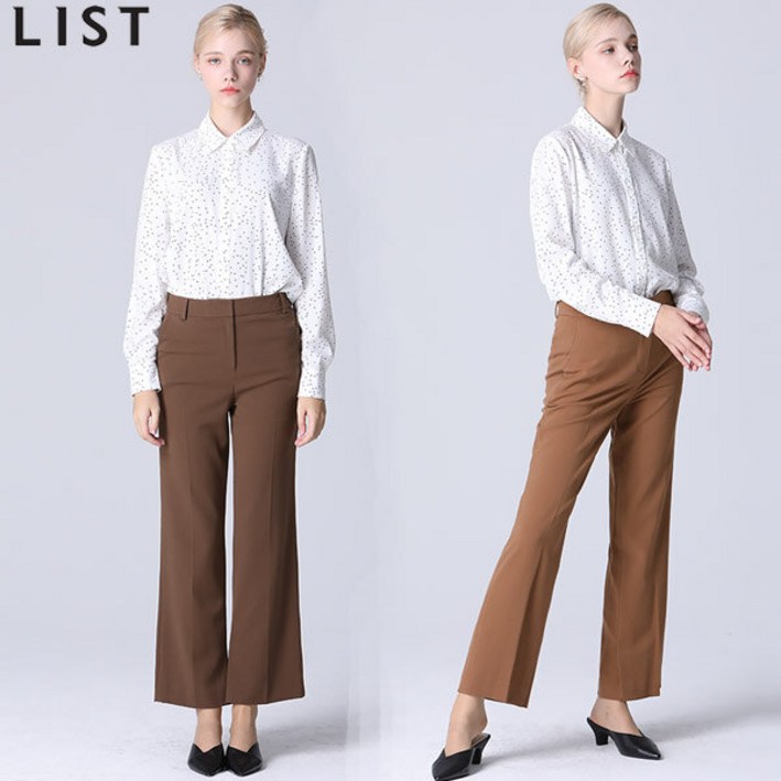 리스트 리스트  사이드 슬릿 스트레이트 슬랙스 팬츠