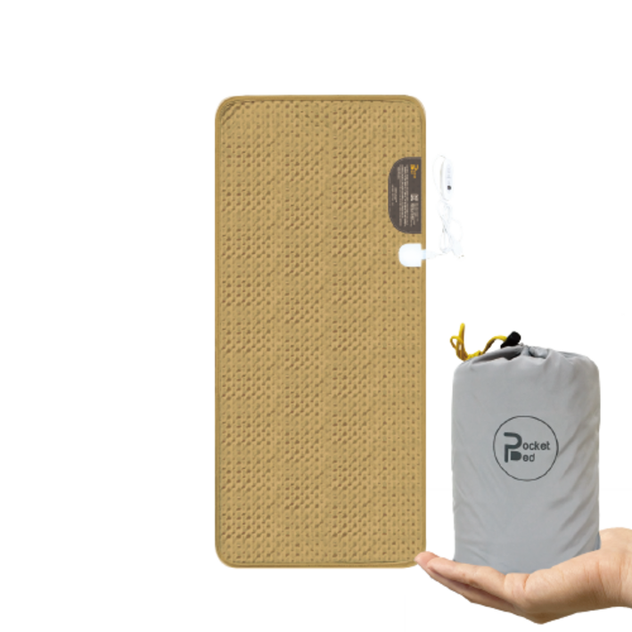 본사 여행용 전기장판매트 포켓베드  파우치 USB 1구, USB 1구, 40 x 80 cm