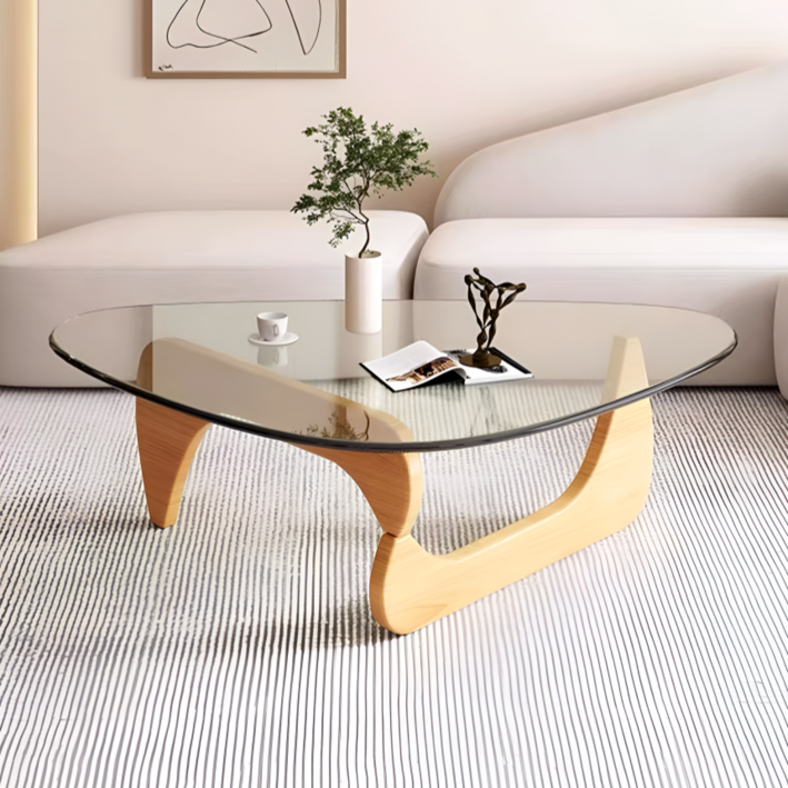  국내 당일 발송  센소 유리 소파 테이블 거실 유아인 테이블 커피 테이블 이사무노구치 원목우드 테이블, 오크 내츄럴