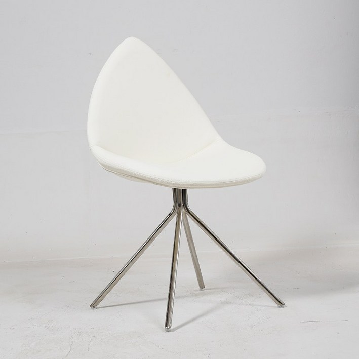 센소 가죽의자 오타와 물방울 디자인 식탁의자, 1개, 화이트