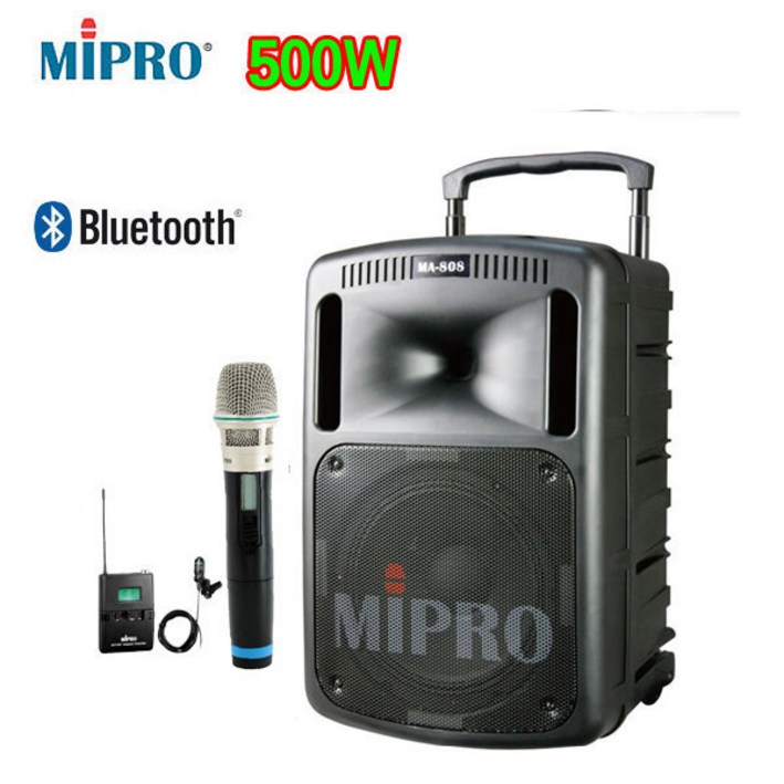 MIPRO 500W 블루투스 이동식앰프스피커 행사용 방송용, 벨트팩핀마이크 MIPRO 500W 블루투스 이동식앰프스피커 행사용 방송용, 벨트팩핀마이크