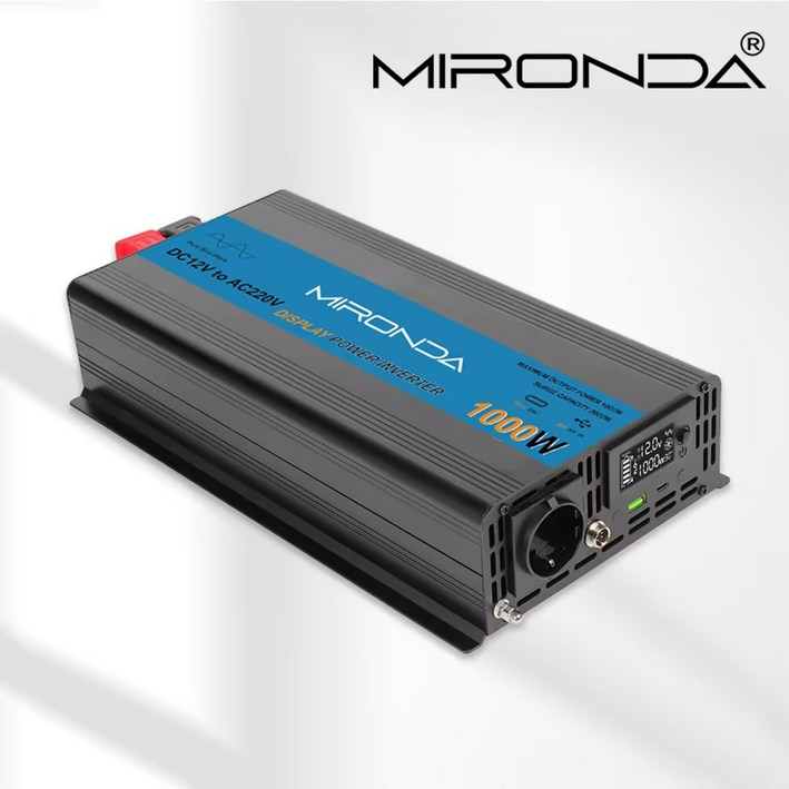 순수정현파 차량용 인버터 MIRONDA 캠핑용 차박 한국형 KC인증, 60hz 12V24V 220V ST용량 1000W, 1개