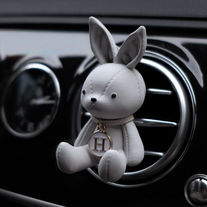 11 행사 로즈앤버니 가죽 토끼 차량용 방향제 석고방향제 디퓨저 명품 고급 오일 리필 석고방향제, 블랙체리, 2개