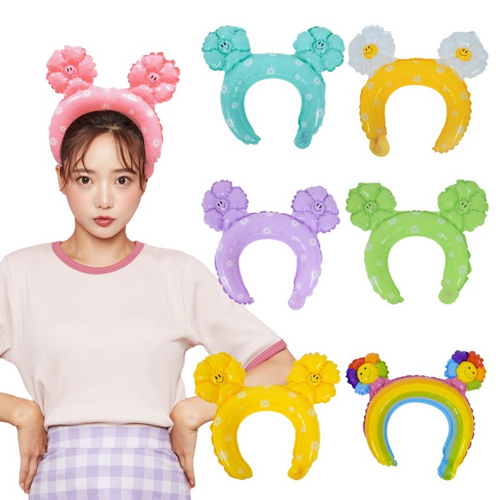 데이지 꽃 풍선 머리띠 귀여운 파티 소품 데이지 꽃 풍선 머리띠 귀여운 파티 소품