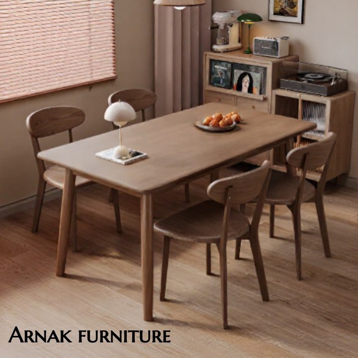 아르나크 원목 4인용식탁 월넛 테이블 의자 세트