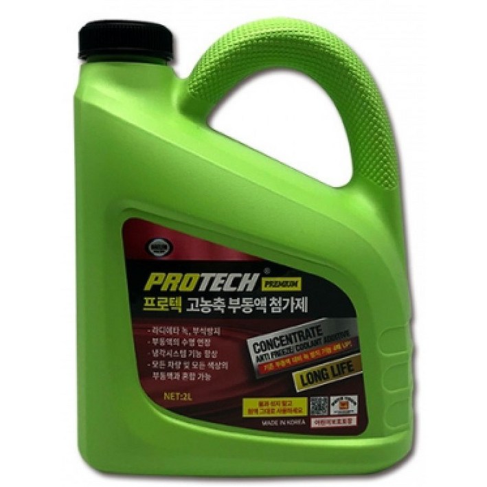 프로텍 고농축 부동액첨가제 대림기업 냉각수관리 녹 오염물 방지 냉각효율증대 연비향상 가솔린 경유 LPG 겸용, 2L, 1개