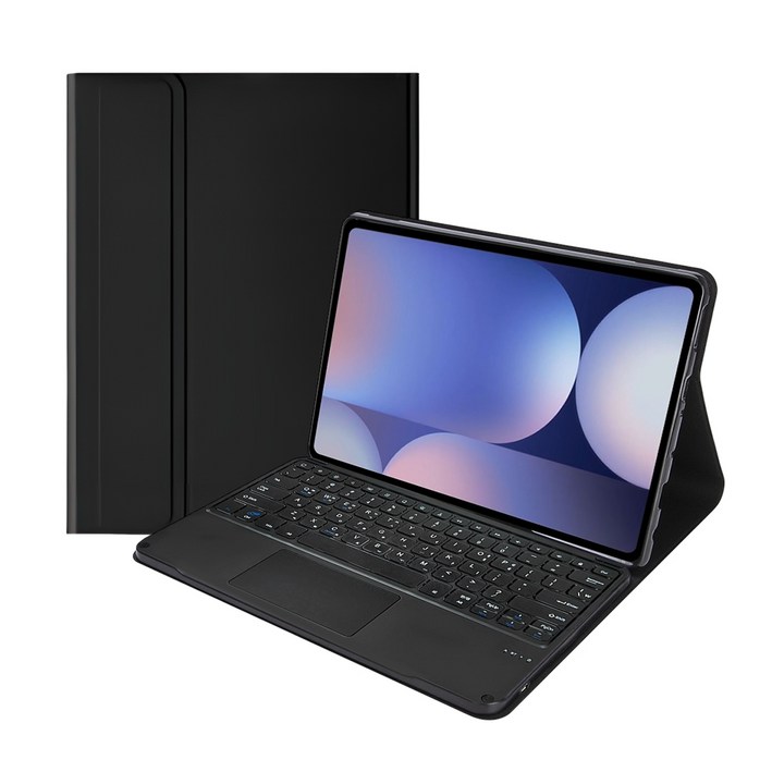 UB 아이패드 호환 터치 트랙패드 키보드 케이스 전기종 펜슬수납, 블랙, 1개