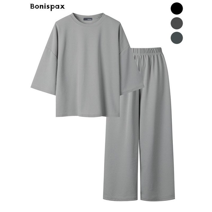 보니스팍스 7부 루즈핏 티 앤 팬츠 투피스  XP2OP029M0